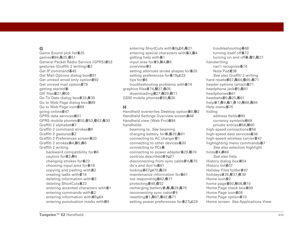 Palm E2 User Manual | Page 636 / 653