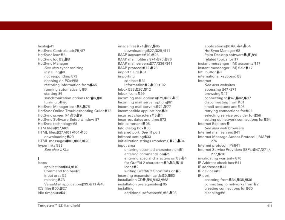 Palm E2 User Manual | Page 637 / 653