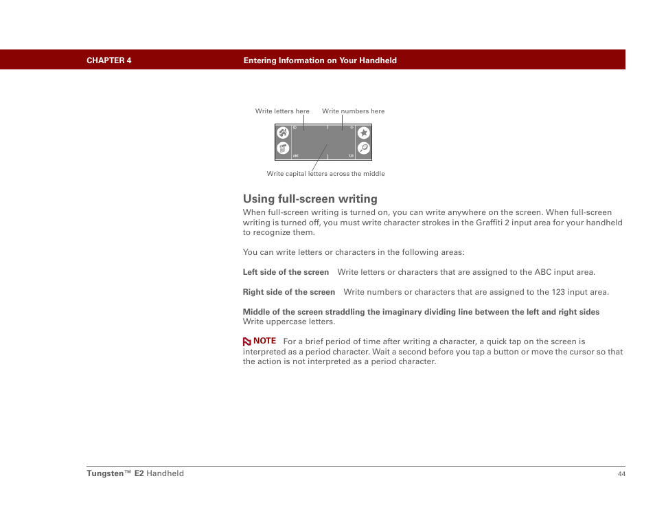 Using full-screen writing | Palm E2 User Manual | Page 65 / 653