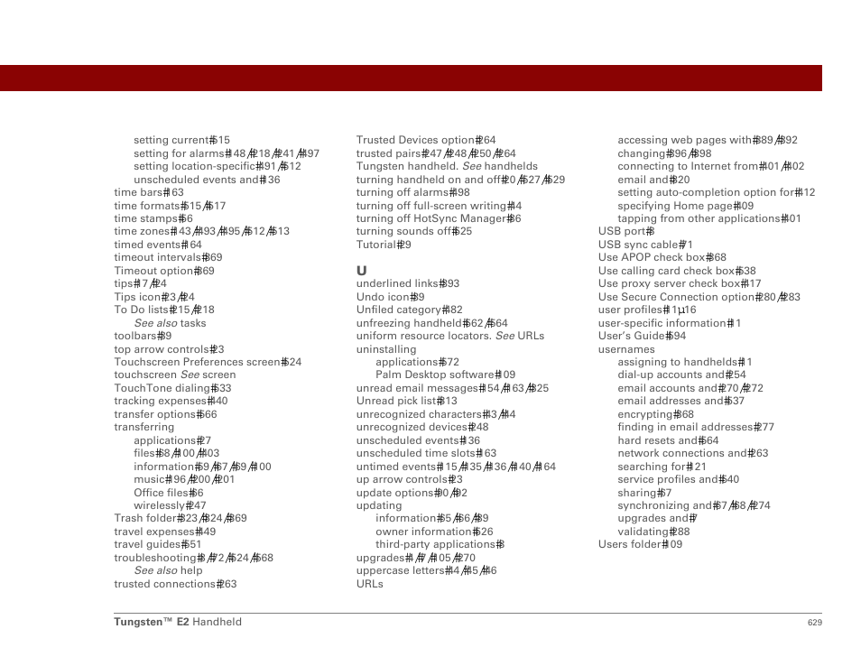 Palm E2 User Manual | Page 650 / 653