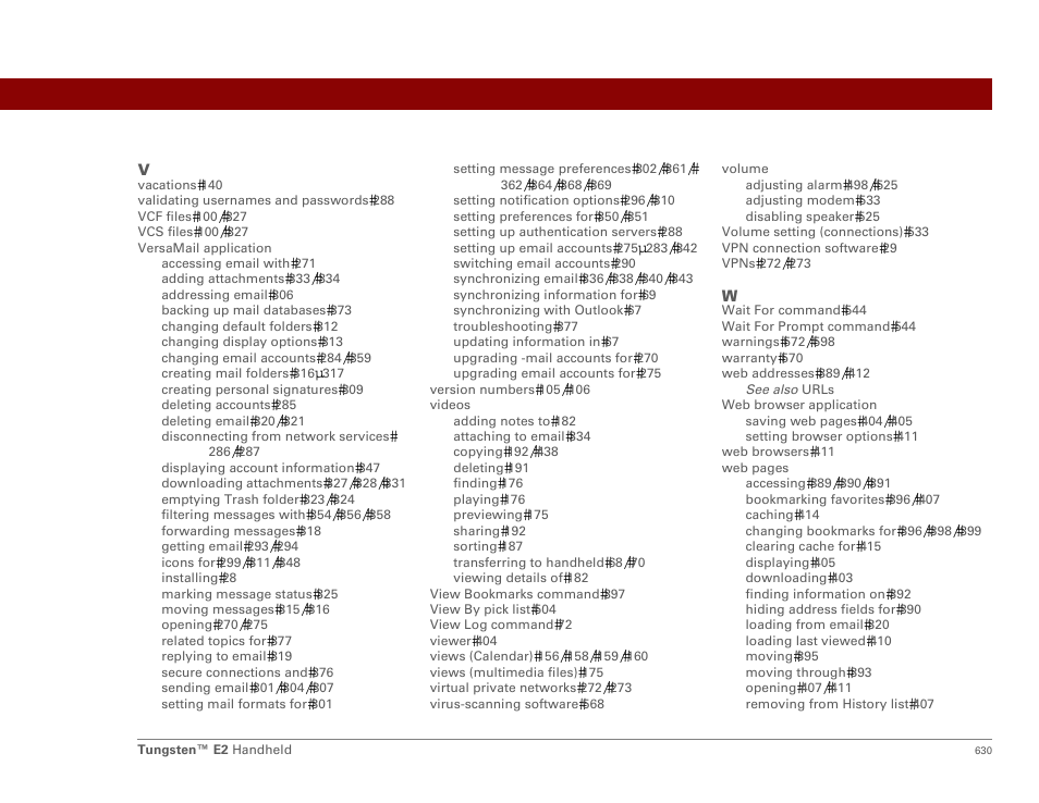 Palm E2 User Manual | Page 651 / 653