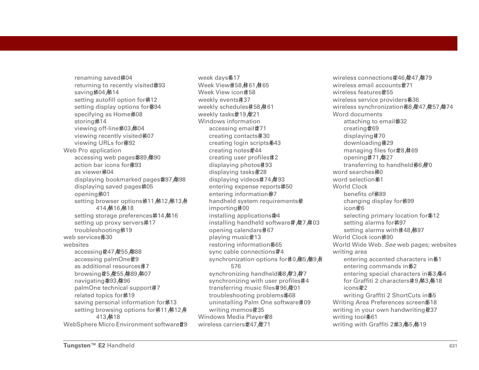 Palm E2 User Manual | Page 652 / 653