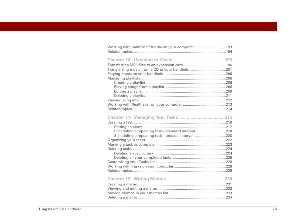 Palm E2 User Manual | Page 8 / 653