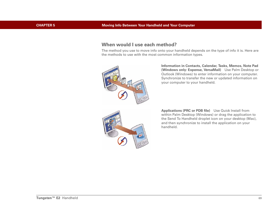 When would i use each method | Palm E2 User Manual | Page 90 / 653