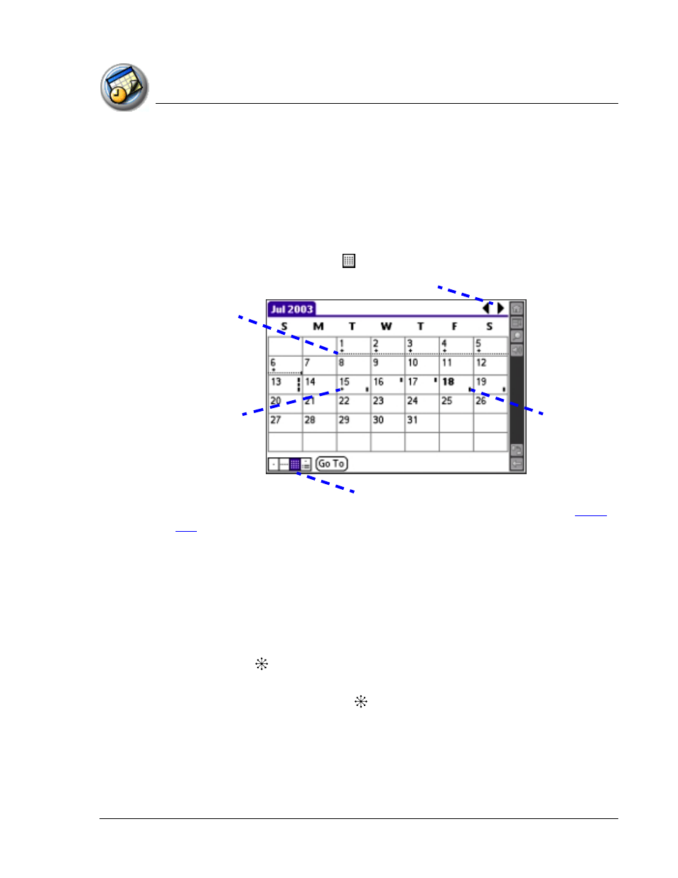 Working in month view, Working in | Palm TapWave Zodiac User Manual | Page 105 / 201