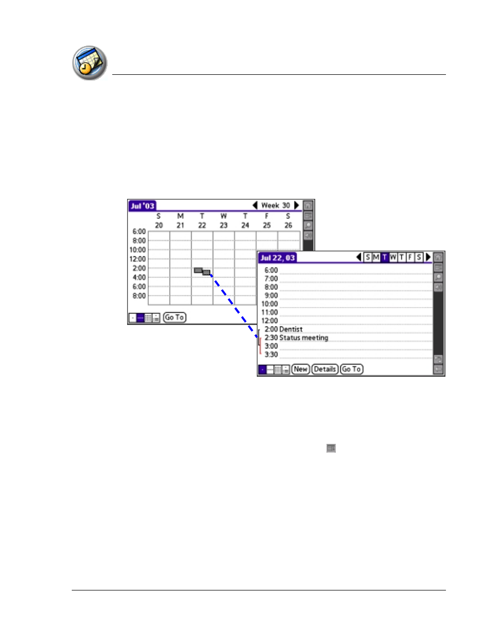 Spotting event conflicts, Changing the date book display, Spotting | Palm TapWave Zodiac User Manual | Page 107 / 201