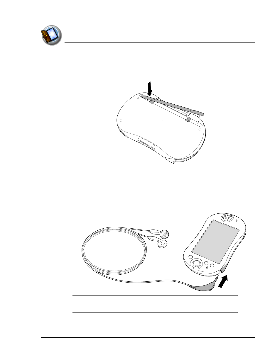 Removing the stylus, Connecting the headphones, Removing the stylus connecting the headphones | Palm TapWave Zodiac User Manual | Page 22 / 201