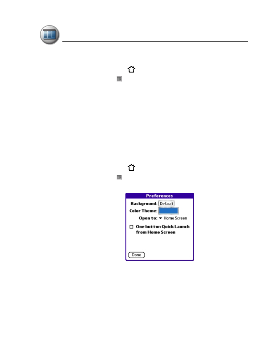 Setting home screen preferences | Palm TapWave Zodiac User Manual | Page 47 / 201