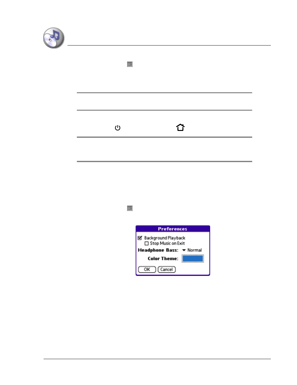 Setting music preferences | Palm TapWave Zodiac User Manual | Page 57 / 201
