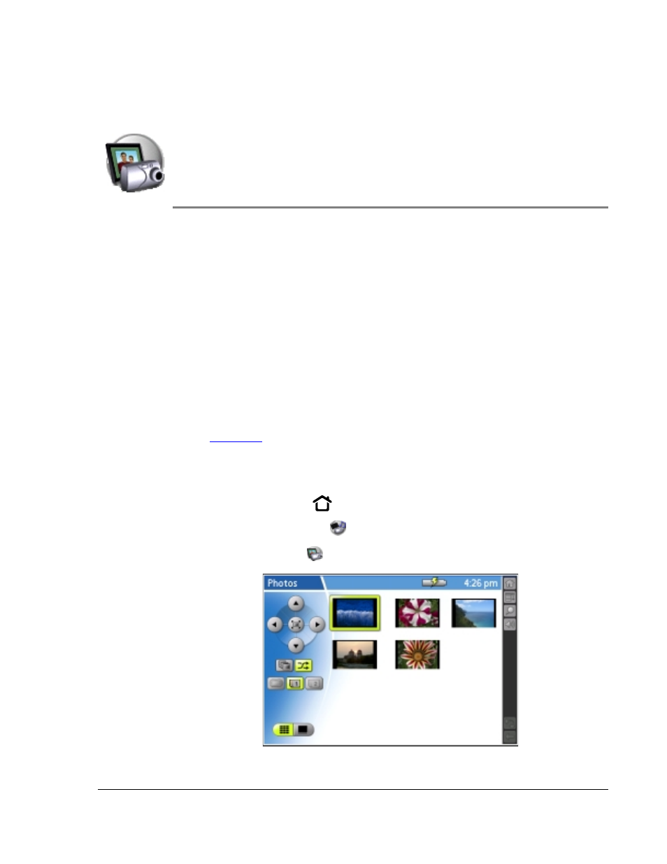 Using photos, Opening photos, Using | Sing, Sing pppphoto, Hoto, Hotossss | Palm TapWave Zodiac User Manual | Page 59 / 201
