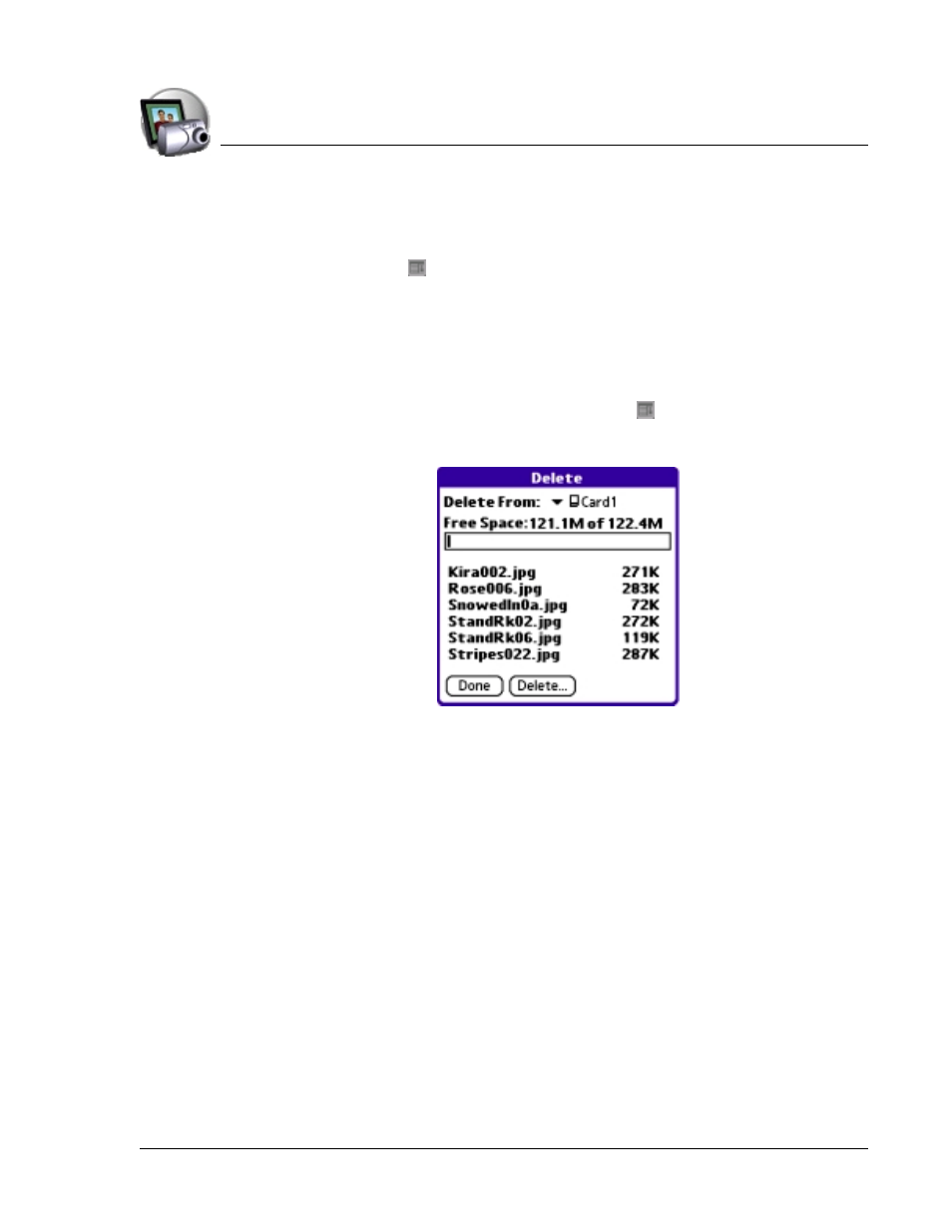 Deleting a single picture, Deleting multiple pictures | Palm TapWave Zodiac User Manual | Page 64 / 201