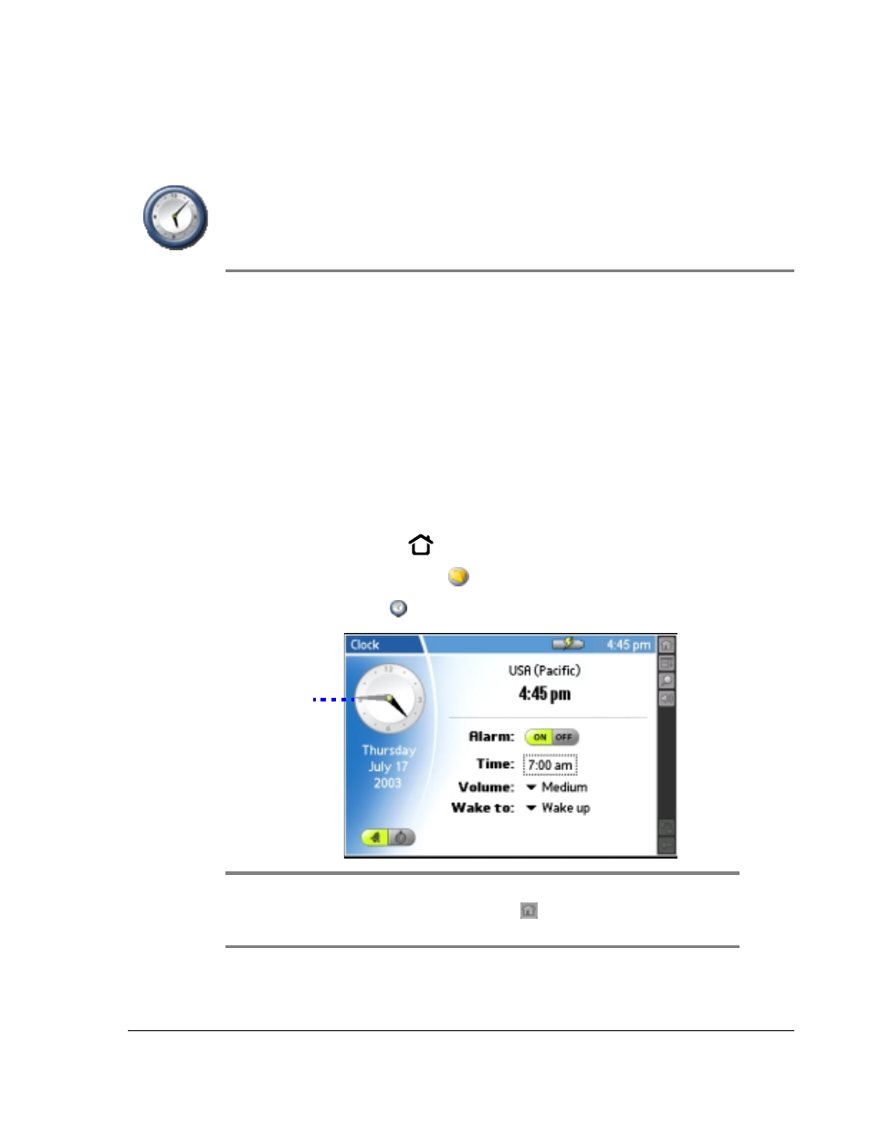 Using clock, Opening clock, 7 using | Using, Using ccccloc, Lockkkk | Palm TapWave Zodiac User Manual | Page 68 / 201