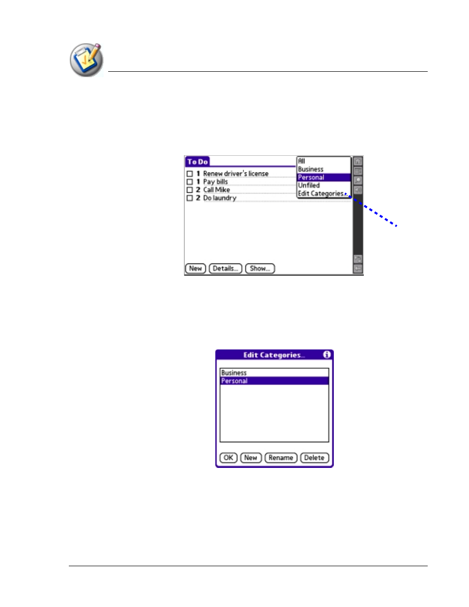 Adding or editing categories, Adding or edit | Palm TapWave Zodiac User Manual | Page 76 / 201