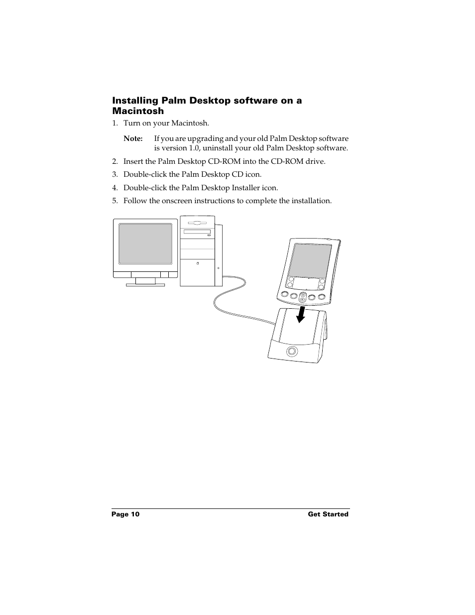 Installing palm desktop software on a macintosh | Palm Handhelds m500 Series User Manual | Page 10 / 150