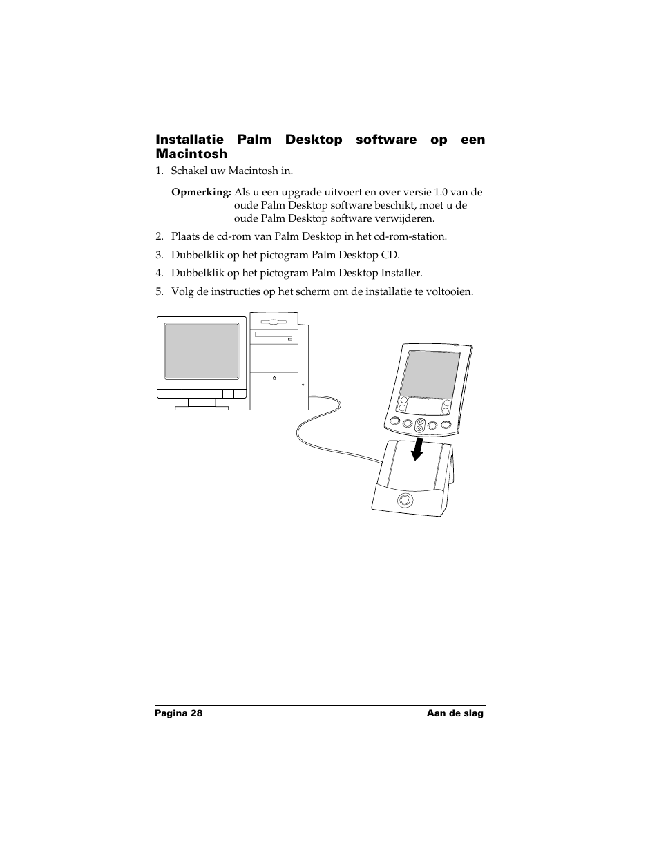 Installatie palm desktop software op een macintosh | Palm Handhelds m500 Series User Manual | Page 28 / 150