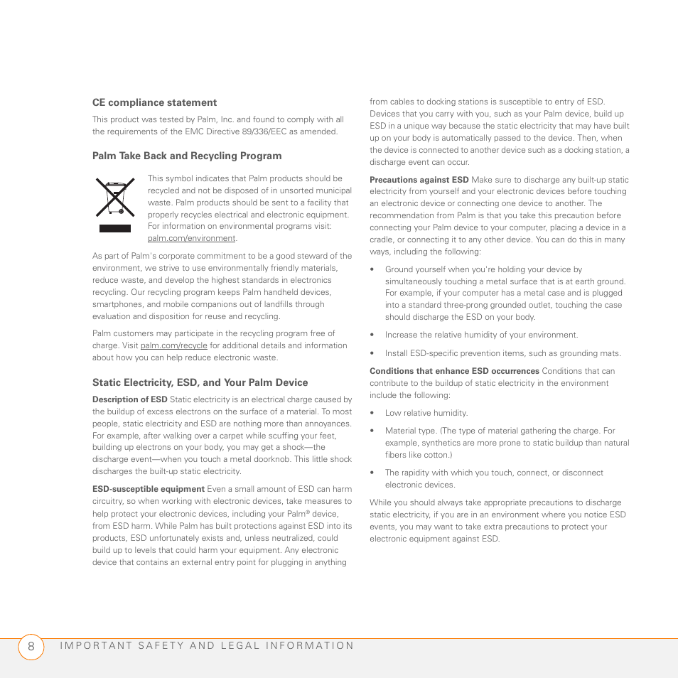 Palm 3350WW User Manual | Page 8 / 8