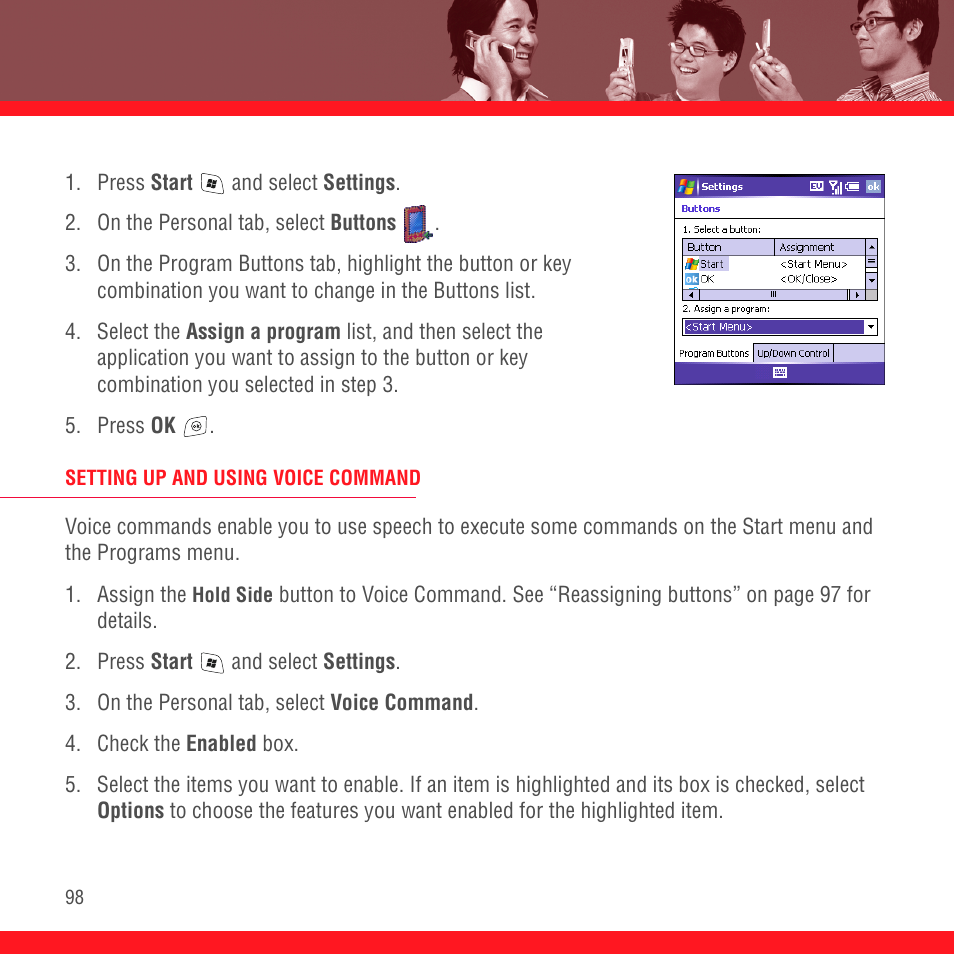 Setting up and using voice command | Palm TREO 700wx User Manual | Page 102 / 128