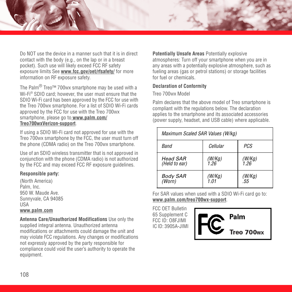 Palm TREO 700wx User Manual | Page 112 / 128