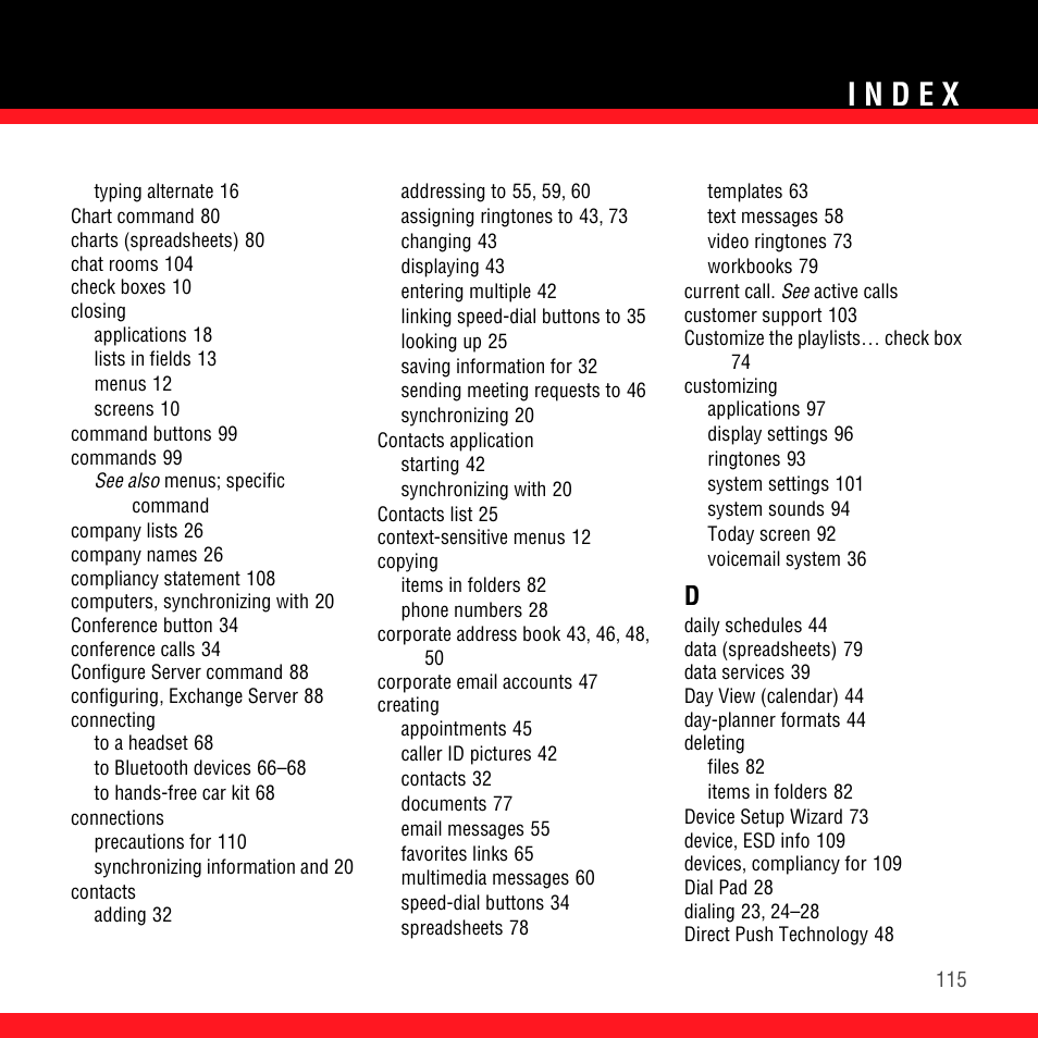 Palm TREO 700wx User Manual | Page 119 / 128