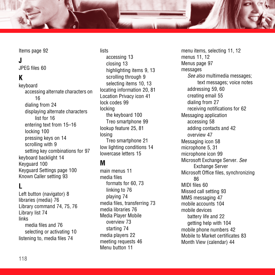 Palm TREO 700wx User Manual | Page 122 / 128