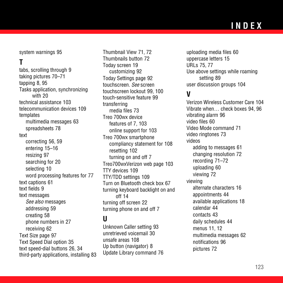 Palm TREO 700wx User Manual | Page 127 / 128