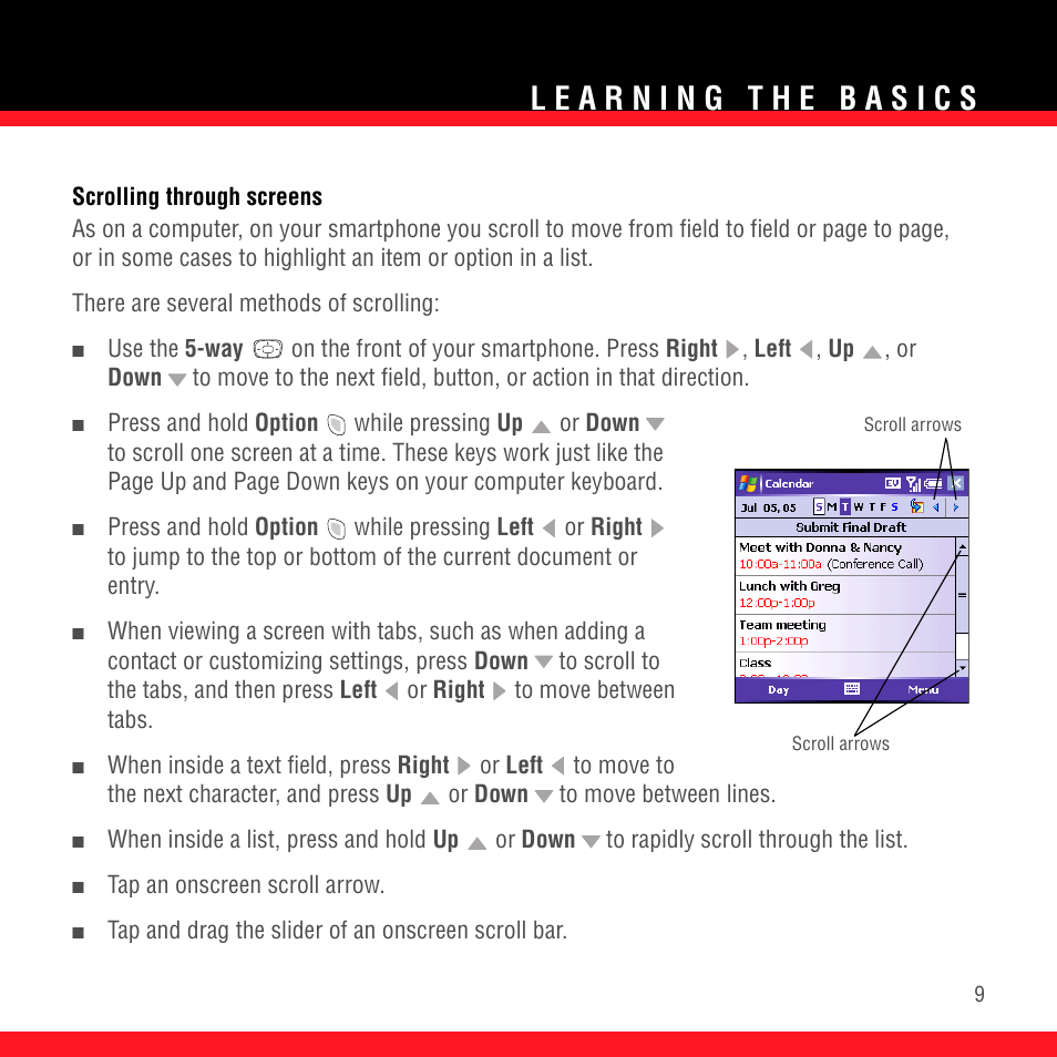 Scrolling through screens | Palm TREO 700wx User Manual | Page 13 / 128