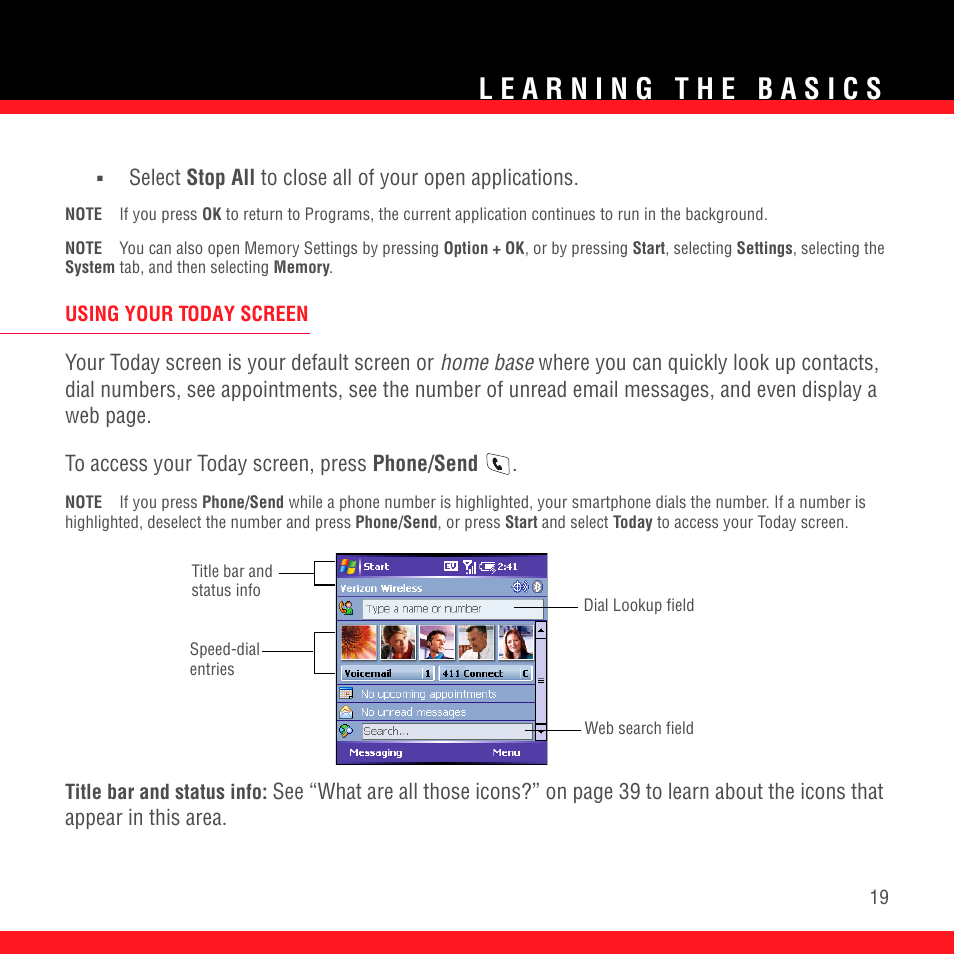 Using your today screen | Palm TREO 700wx User Manual | Page 23 / 128