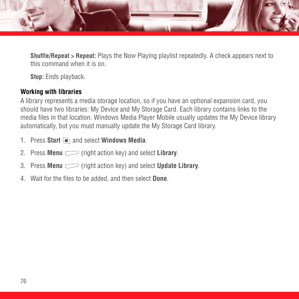 Working with libraries | Palm TREO 700wx User Manual | Page 80 / 128