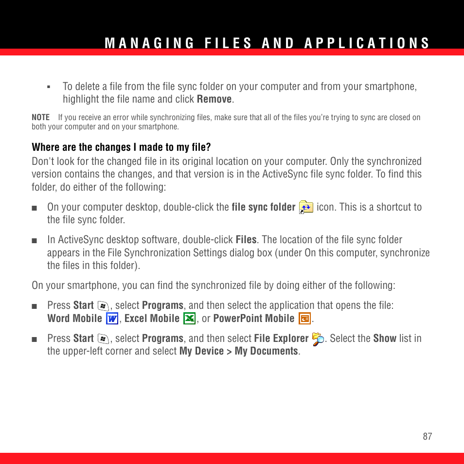 Where are the changes i made to my file | Palm TREO 700wx User Manual | Page 91 / 128