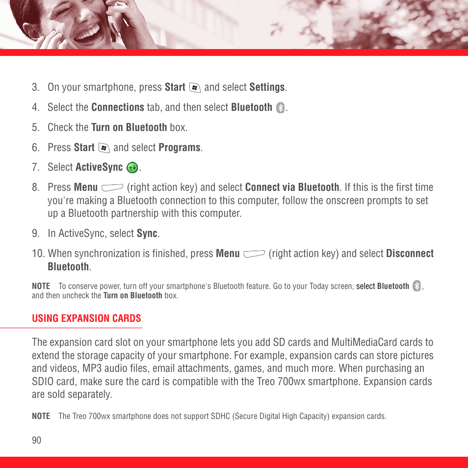 Using expansion cards | Palm TREO 700wx User Manual | Page 94 / 128