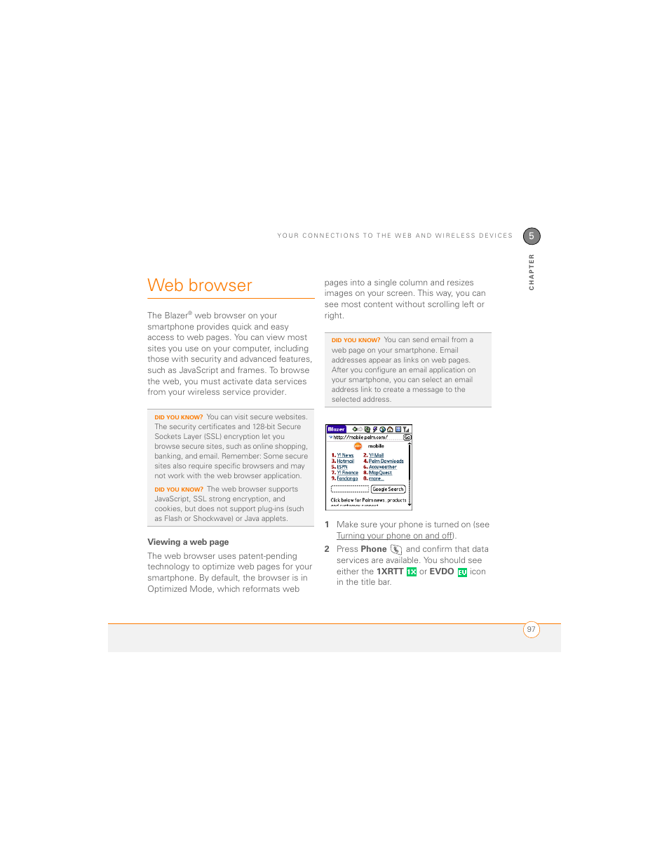 Web browser | Palm 700P User Manual | Page 103 / 286