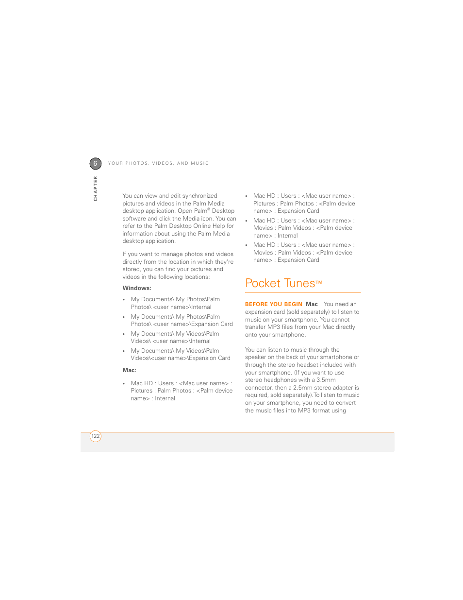 Pocket tunes | Palm 700P User Manual | Page 128 / 286