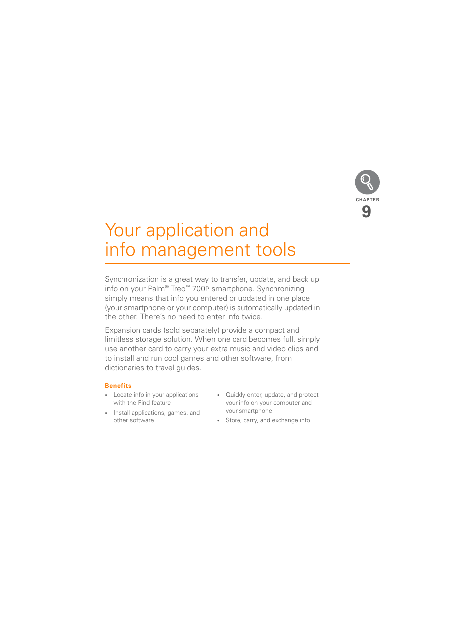 Your application and info management tools | Palm 700P User Manual | Page 159 / 286