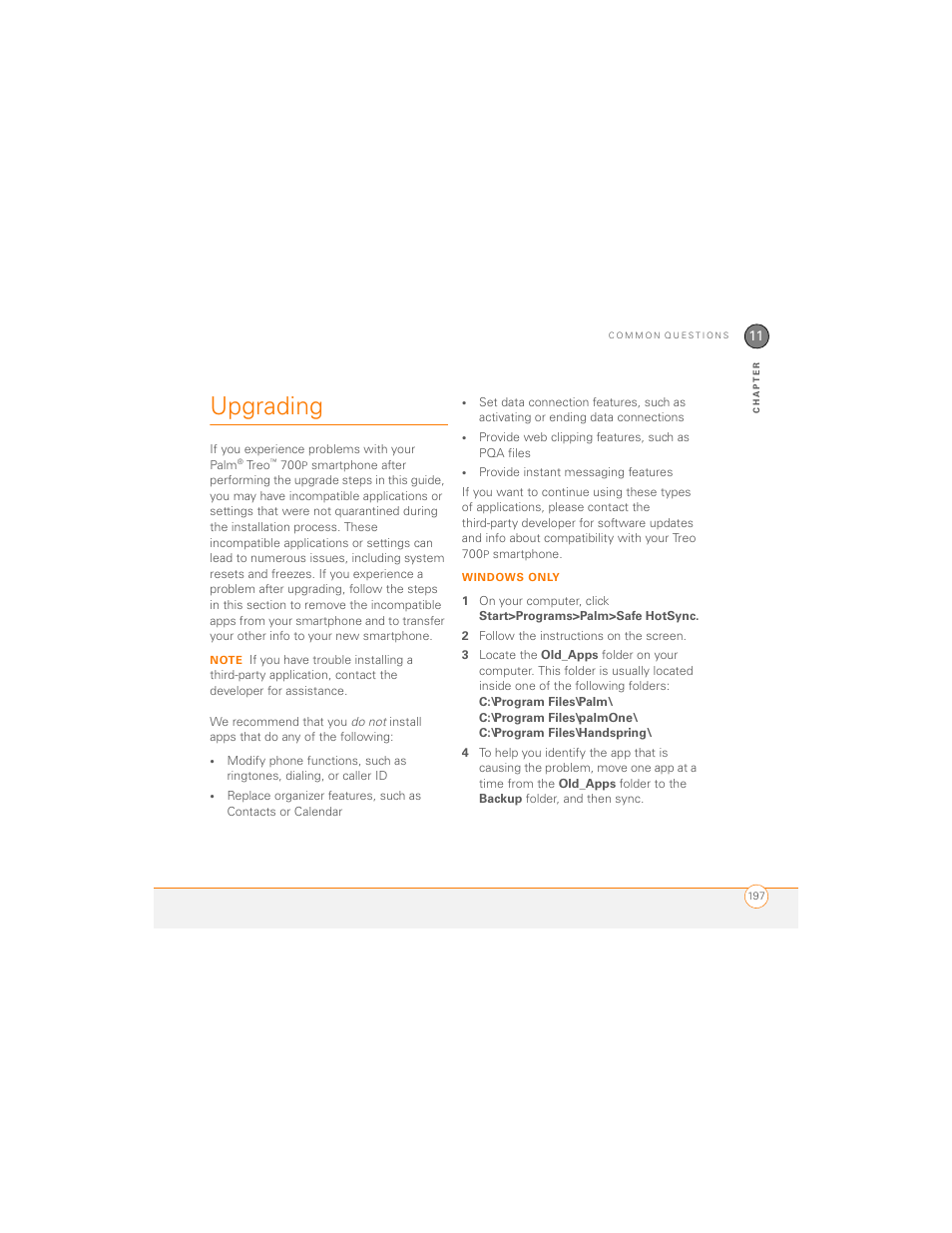Upgrading | Palm 700P User Manual | Page 203 / 286