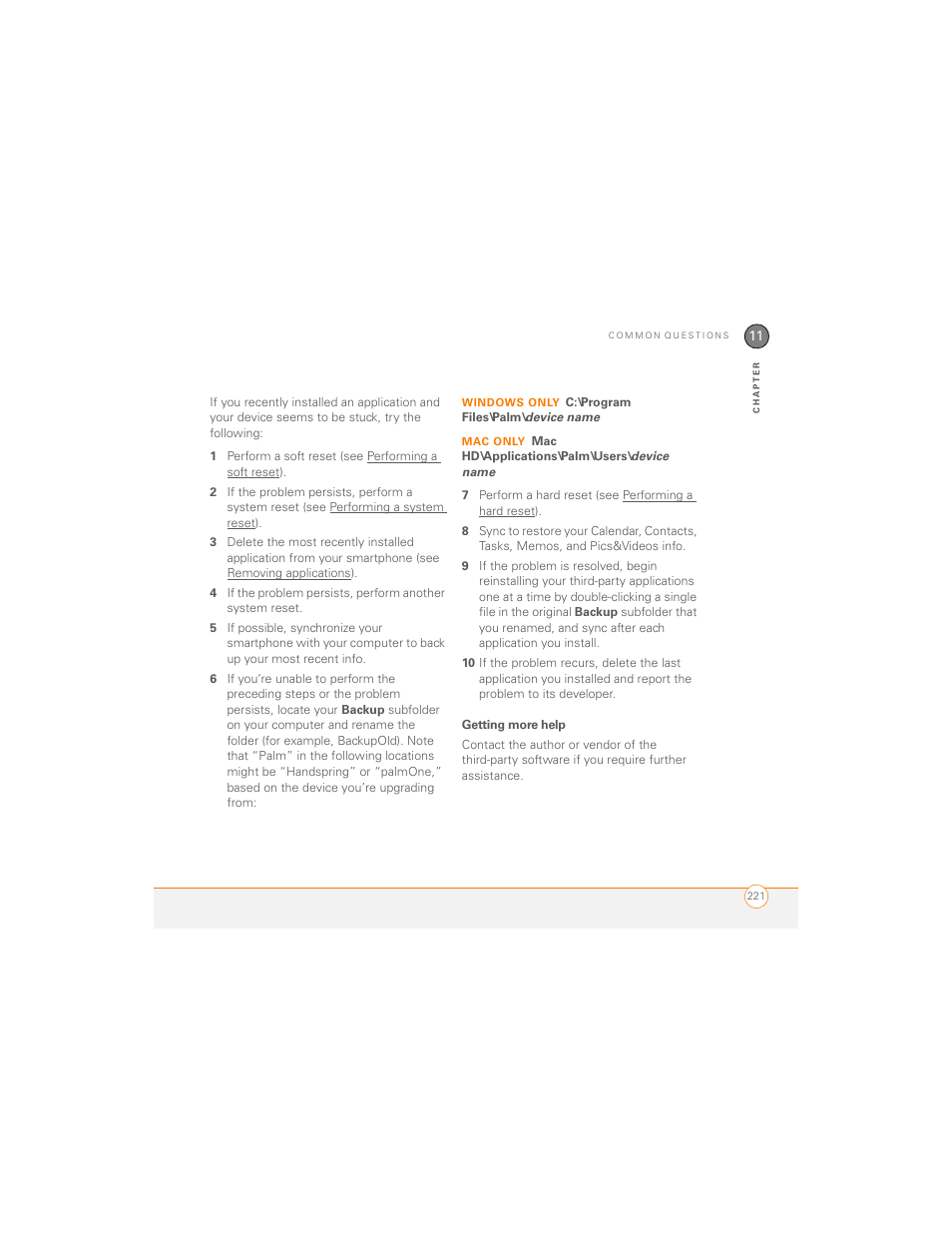 Getting more help | Palm 700P User Manual | Page 227 / 286