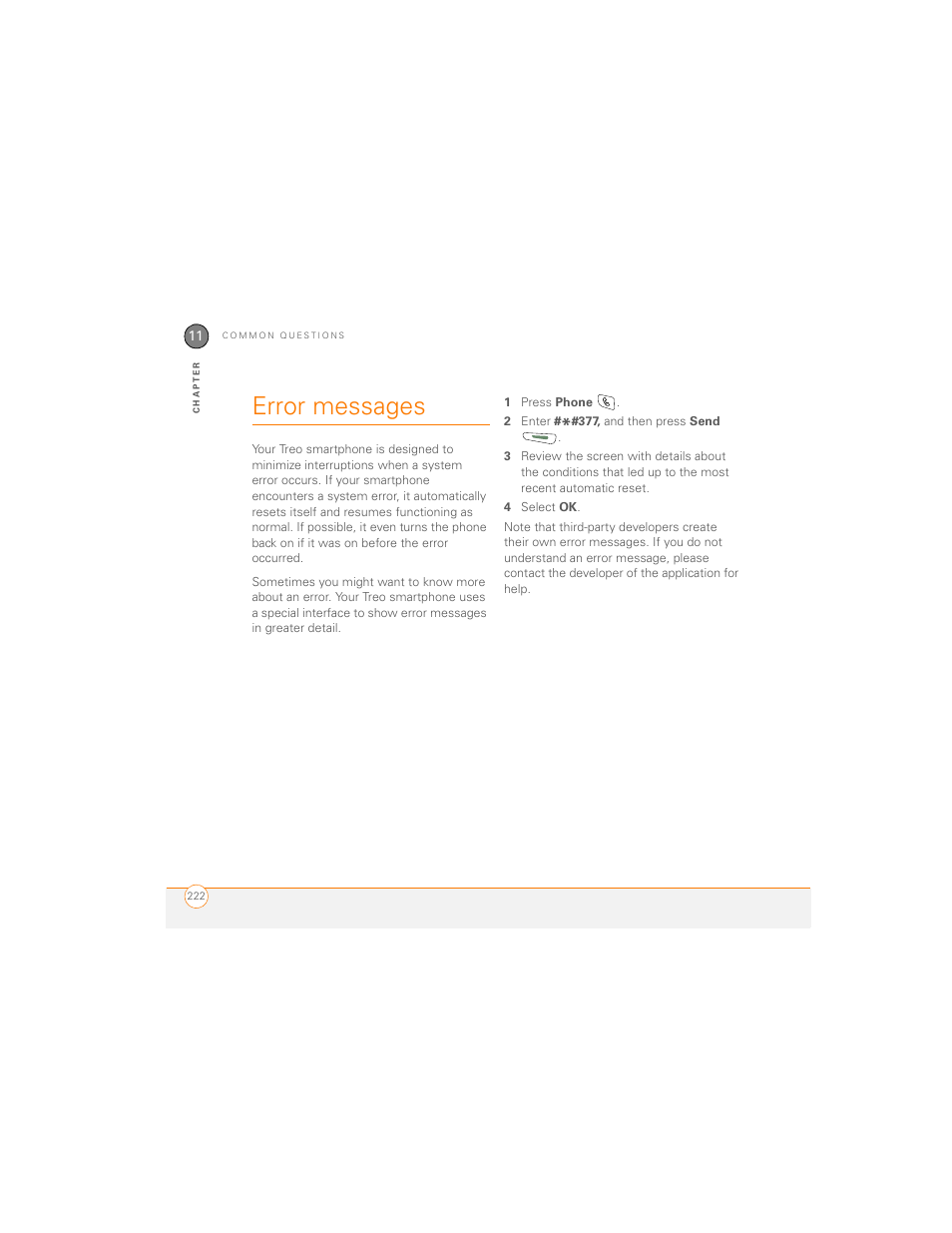 Error messages | Palm 700P User Manual | Page 228 / 286