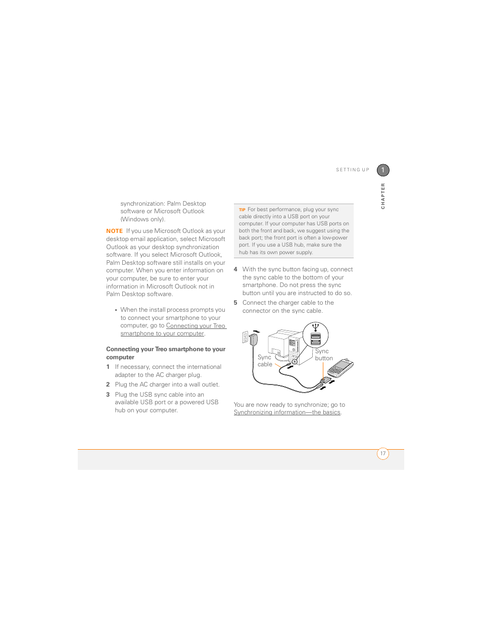 Connecting your treo smartphone to your computer | Palm 700P User Manual | Page 23 / 286