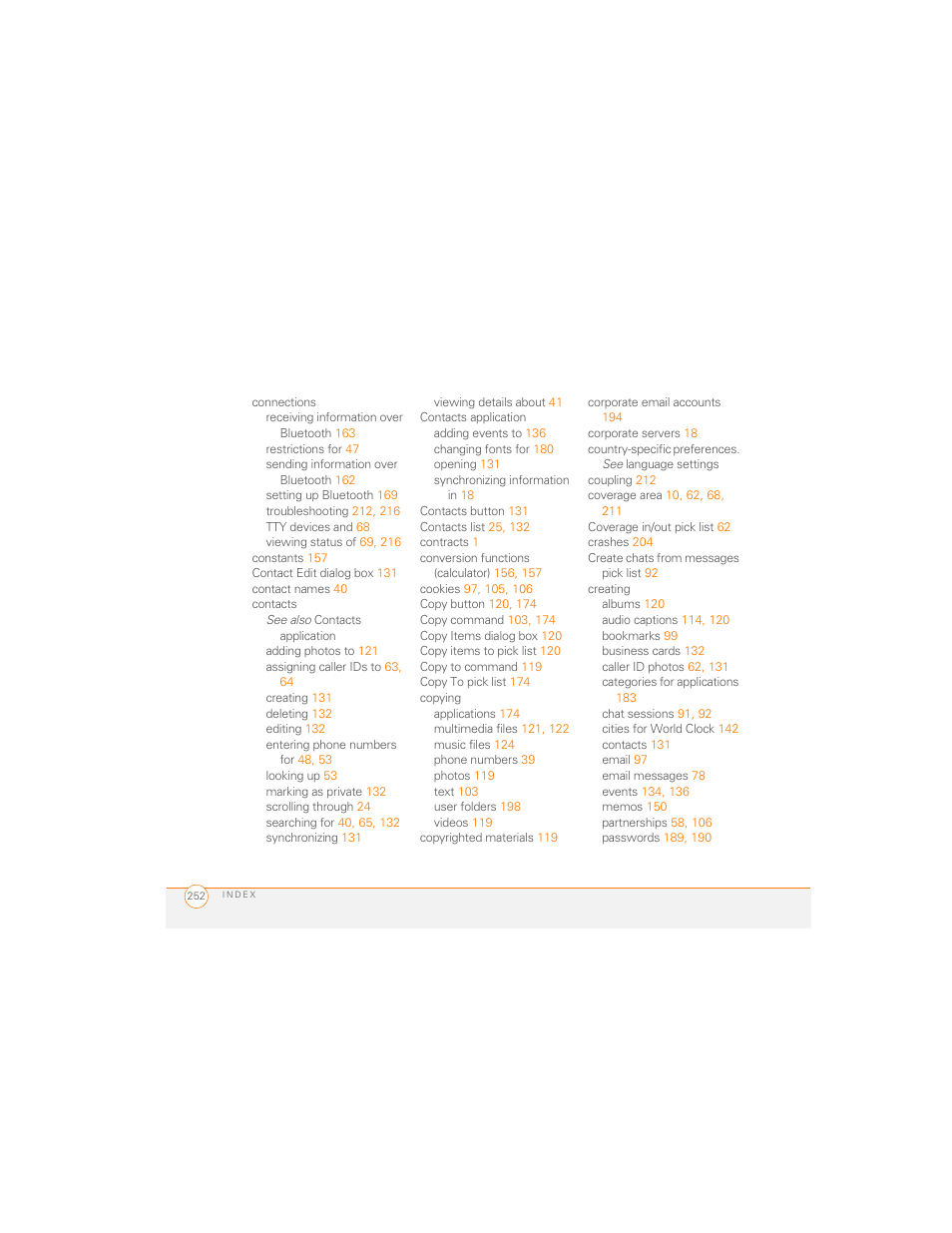 Palm 700P User Manual | Page 258 / 286