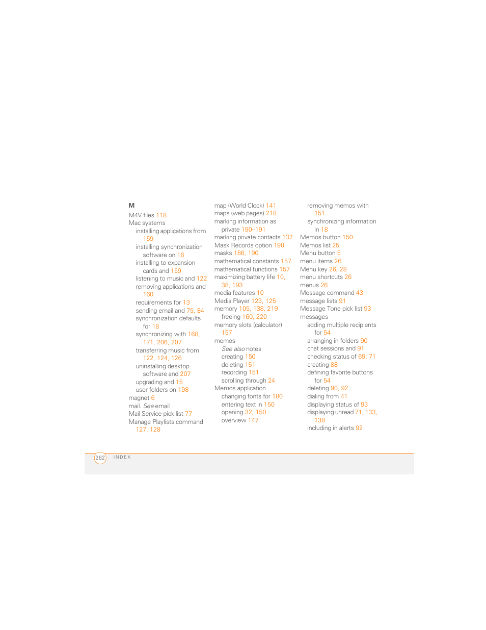 Palm 700P User Manual | Page 268 / 286
