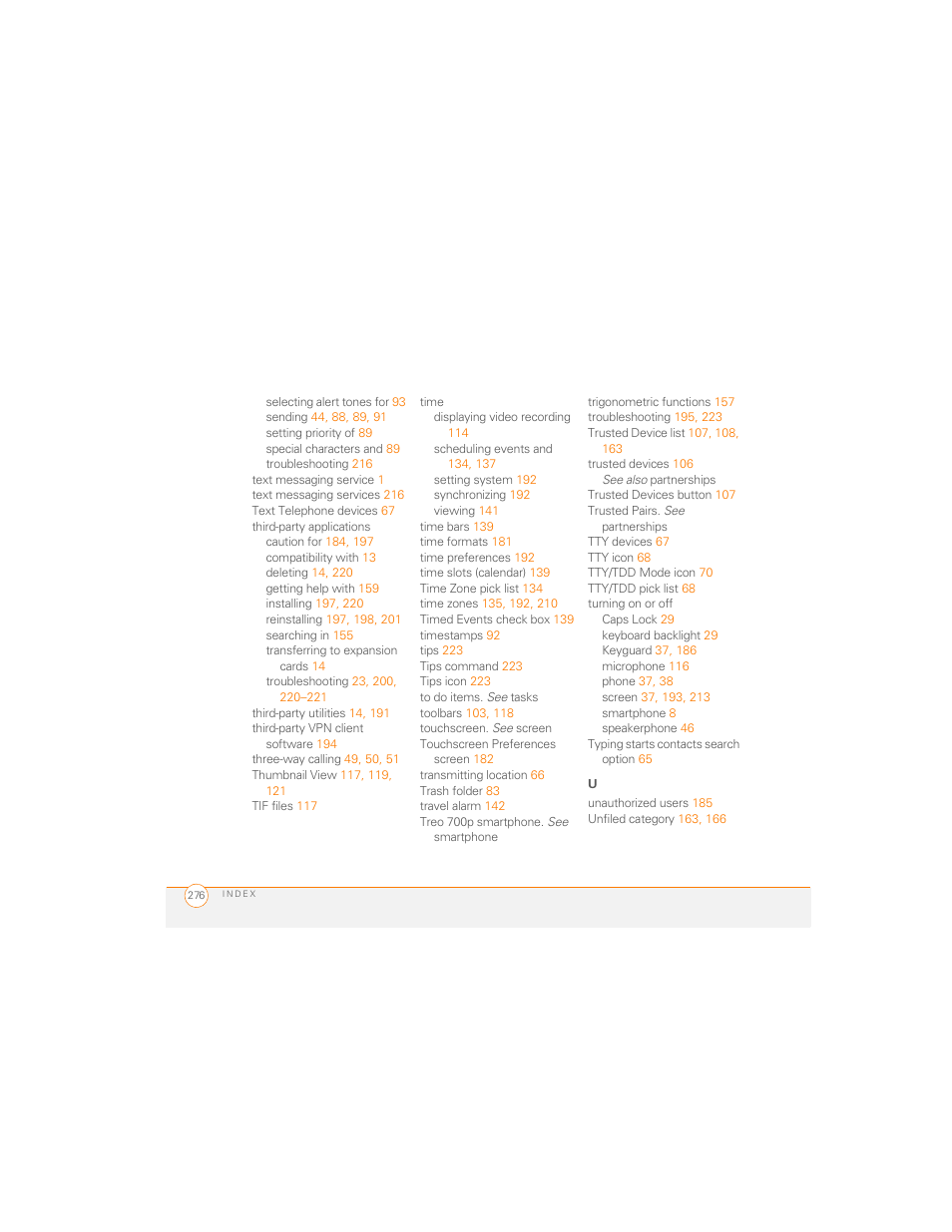 Palm 700P User Manual | Page 282 / 286