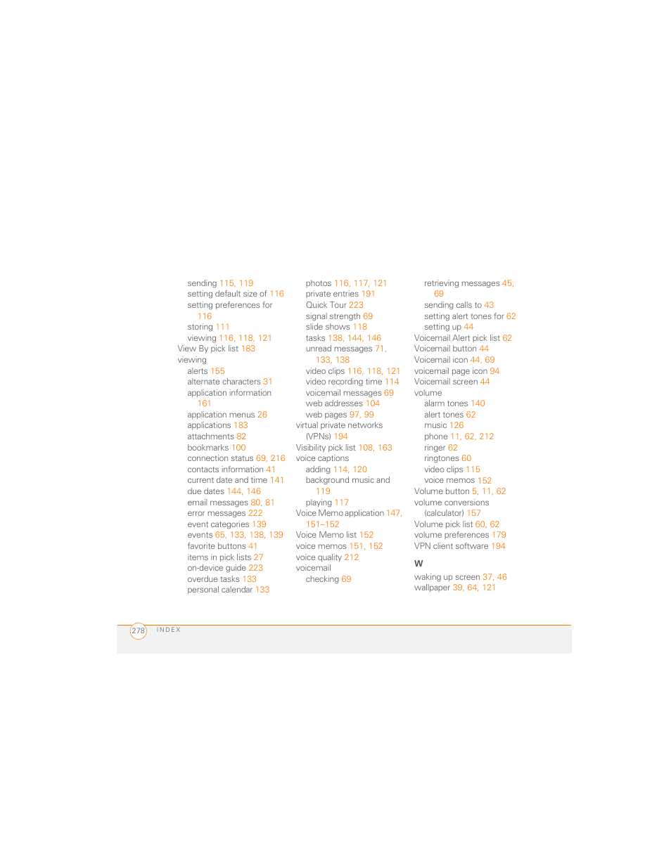 Palm 700P User Manual | Page 284 / 286