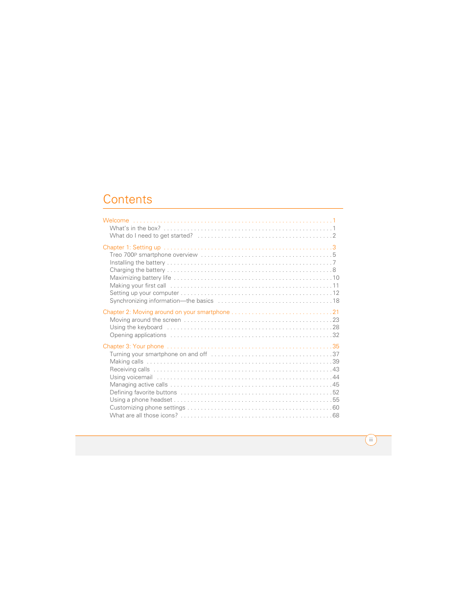 Palm 700P User Manual | Page 3 / 286