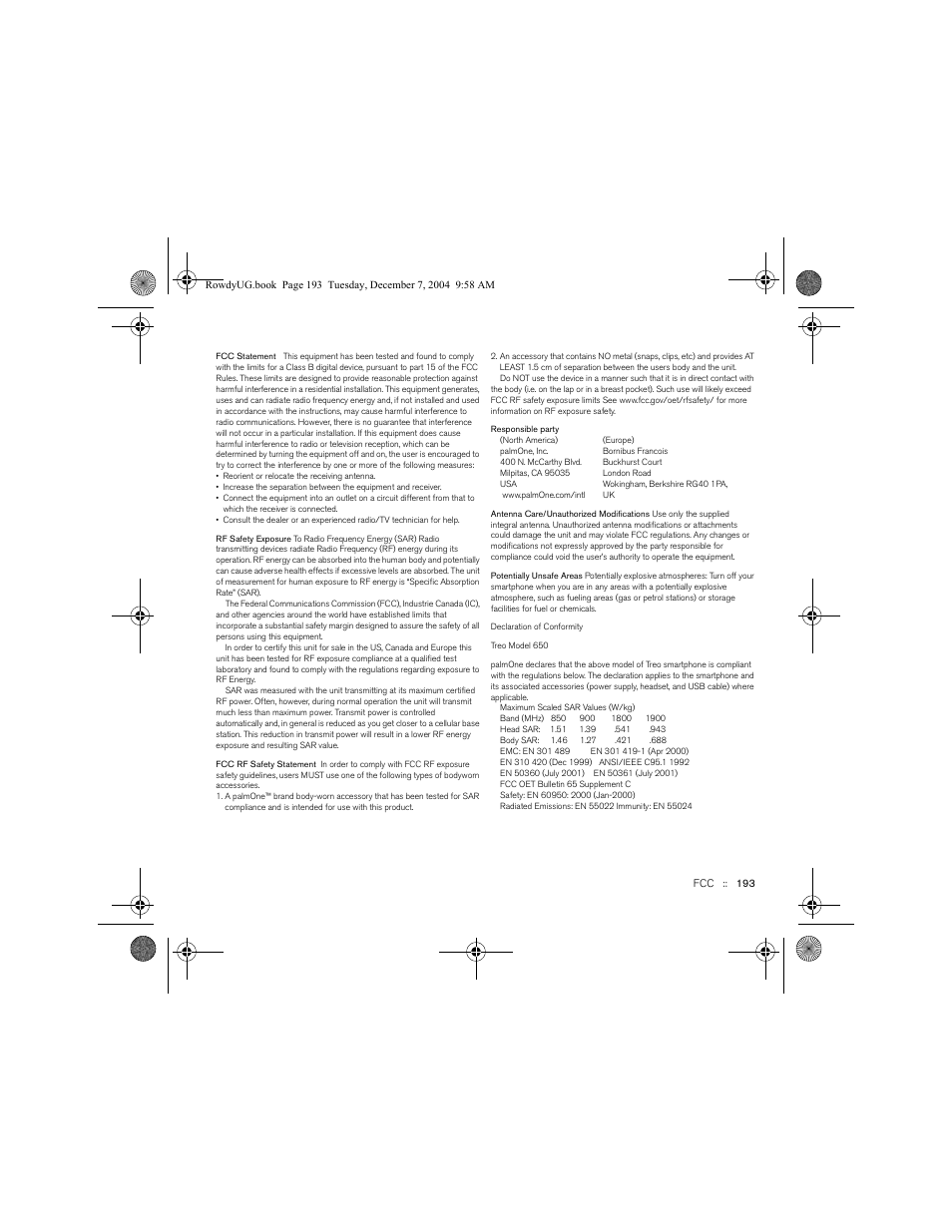 Palm TREOTM 650 User Manual | Page 195 / 208