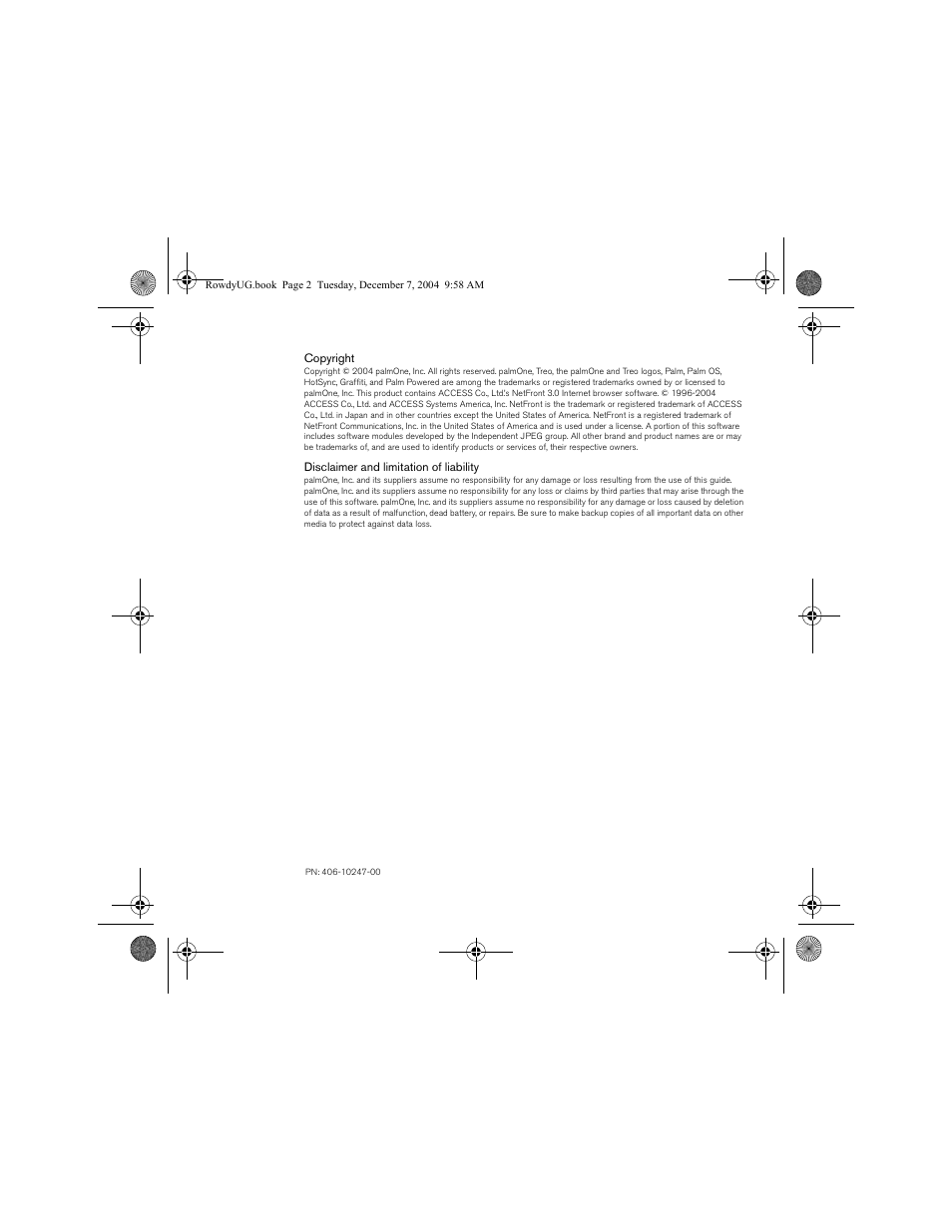 Palm TREOTM 650 User Manual | Page 2 / 208