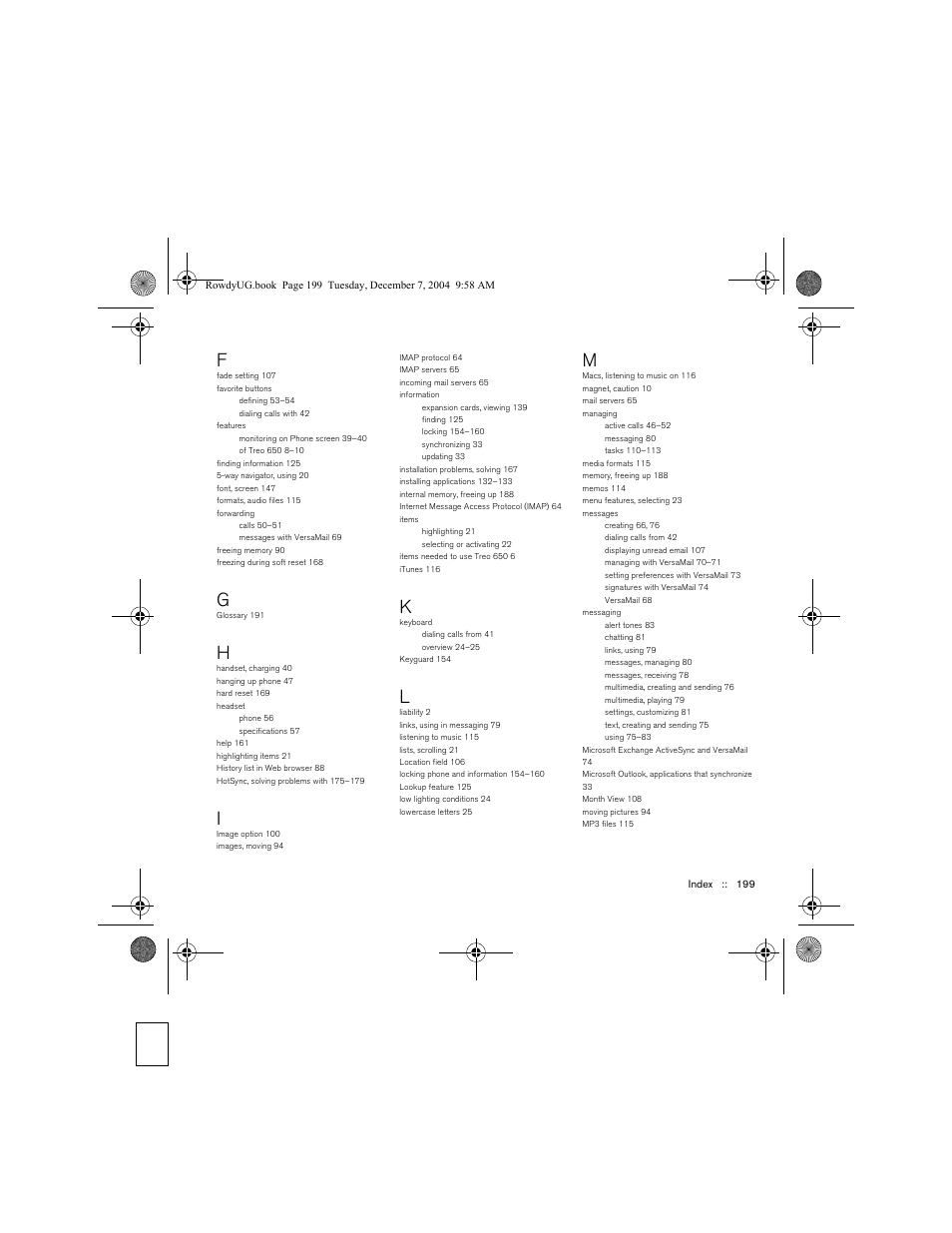Palm TREOTM 650 User Manual | Page 201 / 208