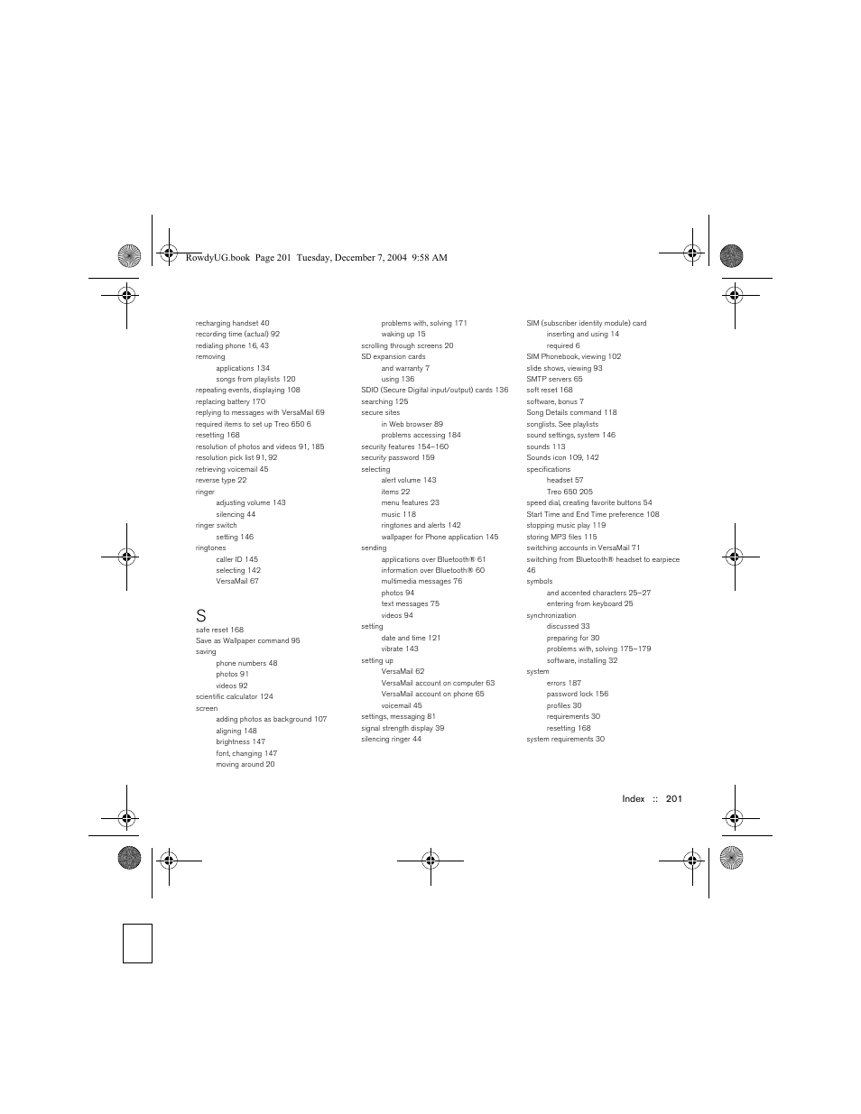 Palm TREOTM 650 User Manual | Page 203 / 208