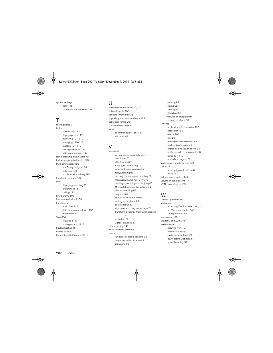 Palm TREOTM 650 User Manual | Page 204 / 208