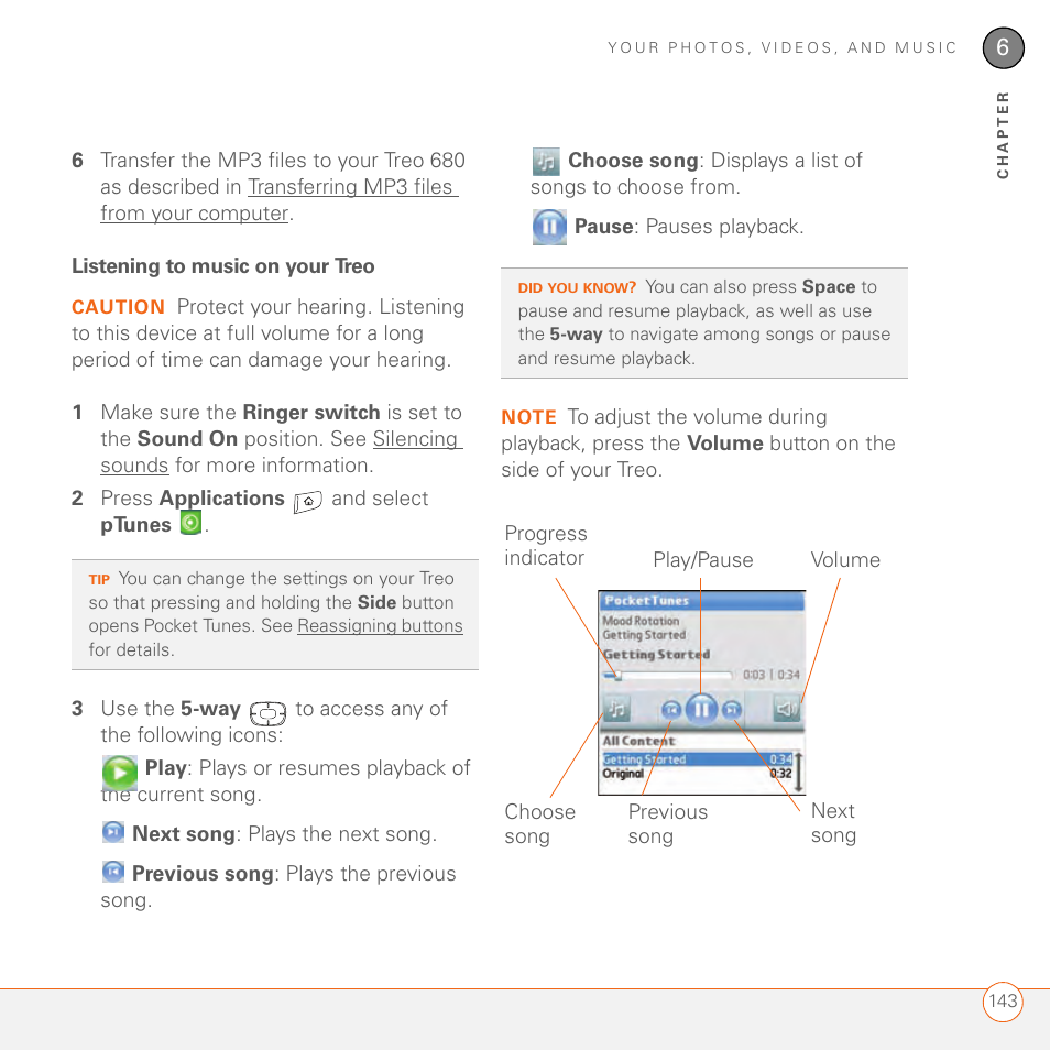 Listening to music on your treo | Palm 680 User Manual | Page 149 / 312