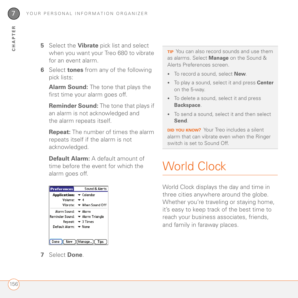 World clock | Palm 680 User Manual | Page 162 / 312
