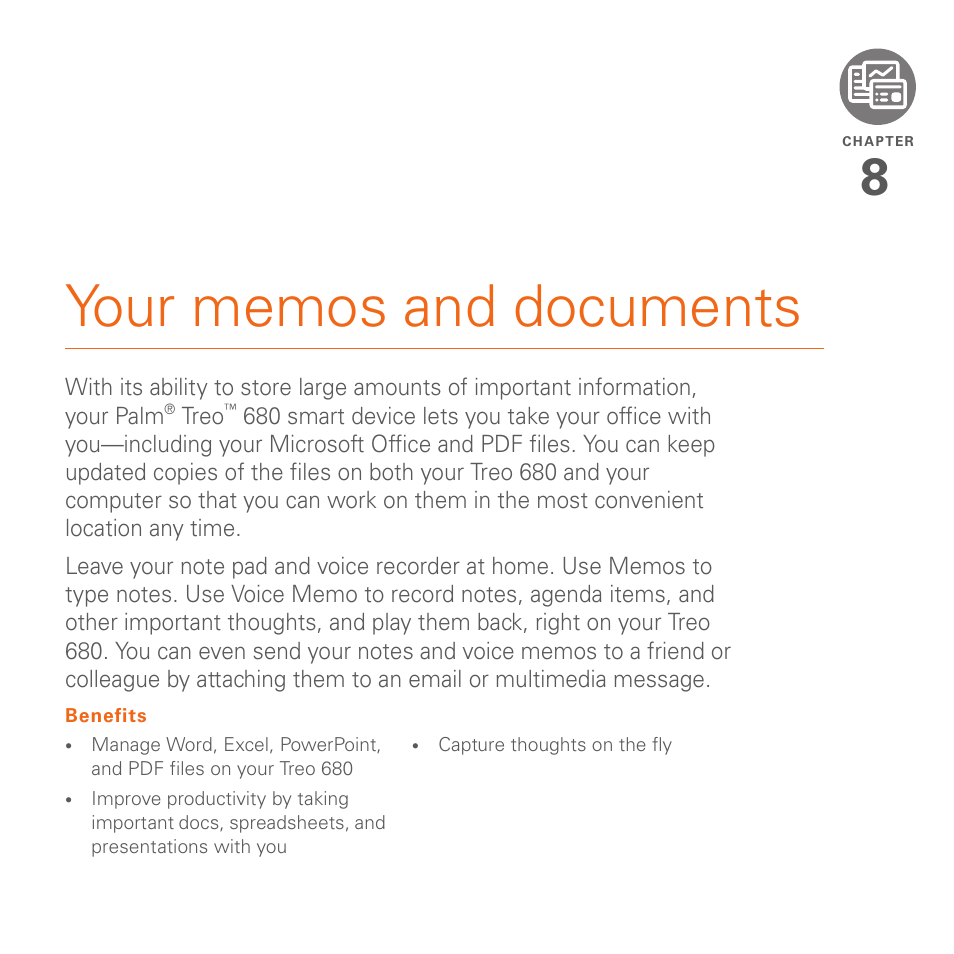 Your memos and documents | Palm 680 User Manual | Page 169 / 312